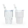 Glasses Sublimation Blanks 3oz Wine Tumblers Clear Frosted Colors Liqueur Shot Glass Cans Mugs with Plastic Lids 0803