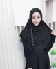 Eşarp moda bayanlar Müslüman başörtüsünü sarmış eşarp İslami Hijab Arap Türban Şalları Düz ​​Renk Mizaç Kadınları