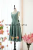 Party Dresses Green V Back Homecoming Dress With Sash Bow Simple Elegant Modest Graduation