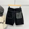 Jeans da uomo Pantaloncini di jeans a gamba dritta lavati neri 2023 Moda estiva Casual Baggy Short Y2k Abbigliamento maschile di marca per uomo