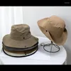 Berets Männer Eimer Hut Cowboy Sommer Angeln Wandern Strand Sonnenhüte Panama Atmungsaktive Anti UV Kappe Große Breite Krempe Knochen gorras