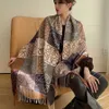 Classic designer cashmere High quality scarf for women in autumn and winter new core spun yarn with gold thread soft large shawl double-sided warm