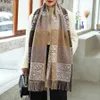 designer cashmere warm scarf Old Flower Imitation Wool Scarf Women's Rowe Checkerboard Double sided Elegant Shawl Autumn/Winter Classic Versatile Couple Neck