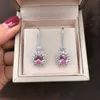 Dangle Lustre PANSYSEN Luxe Rubis Saphir Gemstone Boucles D'oreilles pour Femmes Vintage Femme 925 Bijoux En Argent Sterling Boucle D'oreille Cadeaux De Mariage 230802