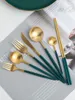 Set di stoviglie Posate da tavola di qualità e alla moda 8 pezzi Coltelli in acciaio inossidabile di lusso Forchette Dessrt Cucchiai da tavola Utensili da cucina