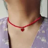 Подвесные ожерелья ZX Bohemian Beadmade Beadered Chain Chokers for Girls Cute Love Heart Collece Оптовая женская ювелирные аксессуары подарки 230802