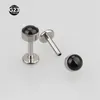 Labret Lip Piercing Jewelry Black Onyx Stone G23 Internally Threaded 16g Ring Ear Cartilage Helix Stud Body 230802