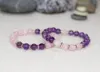 Bracelets d'amitié brin violet et rose 2023 Bracelet en pierre naturelle cadeau pour ami poignet Yoga Mala perles