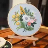 Chinese Style Products DIY Flowers Plants Pattern Embroidery Set Needlework Tools Printed Beginner Embroidery Round Cross Stitch Sewing Craft Decor