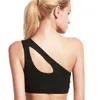 Active Shirts Women Sports BH Push Up Fitness Bras One Shoulder Socksäker Yoga Black White Running Sexy Vest