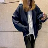 Women's Hoodies Autumn Winter Trend Women Fashion Design Hooded Jacket Loose Fried Street Baseball Suit Coat Plus Velvet Cardigan Hoodie