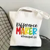 Alışveriş Çantaları Öğretmen Malzemeleri Paraprofessional Rainbow Baskılı Tote Çanta Kadın Müşteriler Komik Çantası Omuz Lady Hediye Tuval