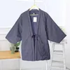 Jaqueta Japonesa Hanten Jaqueta Masculina Inverno Grosso Acolchoado Quente Kimono Cardigan Vestuário para Casa Roupas Tradicionais Estilo Japão Haori Homme