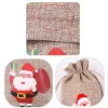 UPS Christmas Burlap Linen Carhring Bag Gift Wraps Santa Claus Snowman Penguin Elk Candy Jewelry Packaging Pags Present Raction 8.3