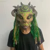 Parti Maskeleri Cadılar Bayramı Yeşil Adam Elf Yaşlı Adam Lateks Maske Orman Ruhu Elf Maskesi Hafif Cosplay Headdress Kostüm Top Parti Dersleri L230803