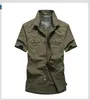 Chemises décontractées pour hommes M-6XL grande taille été à manches courtes Cargo militaire respirant Cool coton Camisa Social Masculina