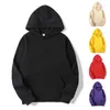 Erkek Hoodies Katı Uzun Kollu Haruku Erkekler Pullover Sweatshirt Hooded Bluz Üstleri Ceket Sıradan Cepler Düz Spor