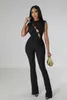 Women's Two Piece Pants Solid Hollow Pleated Set Crop Top And Wide Leg Suit 2023 Summer Fashion 2 Outfits Tracksuit