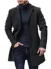 Trenchs pour hommes Manteau en laine Mode masculine Mi-longueur Boutique Pure Color Business Casual Laine Homme Haut de gamme Slim Wind