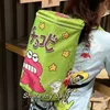 Poupées en peluche Kawaii Crayon ShinChan Plushie Cartoon Mignon Top Ouverture Fermeture Éclair Sac À Bandoulière Sac D'école Anime Jouets En Peluche pour Fille Cadeau D'anniversaire 230803