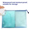 Storage Bags A4/A5/A6Mesh Zipper Pouch Waterproof Plastic Document Multipurpose For Travel Office Appliances Home Organize
