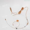 Microfones SL Brown Color Double Ear Hook Headset Microphone för EW SK100 G2 G3 G4 G5 Beltpack Wireless Sändare Headworn