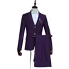 Herrdräkter brudgummen klänning Vest Three-Piece Performance Suit Host Emcee Color Po Theme Suit/ Wedding for Men 2023