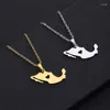 Pendant Necklaces Gold Color Mexico Map Stainless Steel Pendants Necklace With Hollow Heart For Women