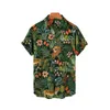 Men's Casual Shirts Hawaiian Bird Animal Print Shirt Summer Vacation Oversized 3D Flower Retro Short Sleeved Top Luxurious Street Trend