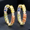 Brincos de argola Soramoore marca original de alta qualidade para mulheres casamento festa de noivado joias completo mini zircônia cúbica