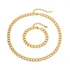 Chains ALLME Cool Thread Hollow Link Necklaces For Women Man Unisex 18K Gold PVD Plated Stainless Steel Necklace Tarnish Free