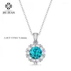 Chains JIUZUAN Real Blue Moissanite Jewelry Set For Women Top Quality 925 Sterling Silver Wedding Party Bridal Fine