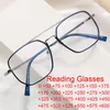 Sonnenbrille 2023 Ultraleichte Metall Doppelbrücke Lesebrille Männer Anti Blaues Licht Presbyopie Brillen Retro Square Optische Computer