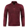 Maglioni da uomo Inverno Fleece Ticker Maglione Cappotto Alf Zipper Dolcevita Pullover caldo Qualità maschile Slim lana lavorata a maglia 4XL