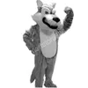 Costume de mascotte dessin animé loup gris mascotte Costumes Halloween événement de noël Costumes de jeu de rôle robe de jeu de fourrure Costume