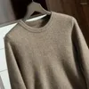 Suéter masculino de alta qualidade engrossado puro cashmere suéter para homem inverno quente casual malha pulôver masculino manga longa gola redonda jumper
