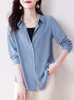 Kvinnors blusar Fashion Woman 2023 V-hals Hösten långärmad Pretty and Tops Blus Basic Casual Shirt ol Female Clothing