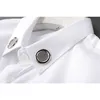 Minglu 100% bomullsmän skjorta mode vit svart långärmad herr klänning skjorta takkvalitet öglor nitar krage man skjortor 4xl