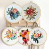 Chinese Style Products Embroidery Bamboo Hoop Flowers Plants Pattern DIY Cross Stitch set Punch Needle Art craft Painting Home Decoration R230803