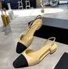 Nova cor clássica feminina sapatos de salto alto moda sapatos de couro genuíno designers de luxo sapatos estilingue sapatos de escritório verão sapatos versáteis sapatos de fábrica