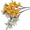 Fleurs Décoratives Une Branche De Fleur De Lys En Soie Faux 20 Têtes Effet De Peinture À L'huile Lilium Hybrides Tige Pour La Maison De Mariage Décoration Florale