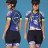 Ensembles de course 2023 Pro Team Triathlon Suit Maillot de cyclisme féminin Combinaison Maillot Ropa Ciclismo Set Rose Gel Pad