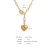 Naszyjniki wiszące Design Big Love Heart Smanid Stop Metal Naszyjnik dla kobiet Kreatywny długi łańcuch biżuterii mody 230802