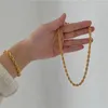 Link Bracelets 1 Pcs Twist Rope Chain Stainless Steel Neutral 3/4MM Ins Style For Women/Men Gifts