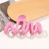 New Solid Color Jelly Wave Hair Claw Hairpin Korean Elegant Geometric Acrylic Grip Clip Women Ponytail Headwear Accessories