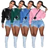 Jaquetas Femininas ANJAMANOR Letras Bordadas Jaqueta de Beisebol Roupas de Outono Mulheres Hip Hop Streetwear Cropped Casaco Rosa Preto D74-DB34 230803