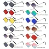 Sunglasses Vintage UV Protection Film Metal Small Diamond Shape Sun Glasses Men's Shades Women's