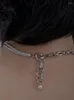 Pendant Necklaces Zircon Chunky Chain Link Women Jewelry Punk Hiphop Designer Runway Rare Simply Gown Boho Top Japan Korean