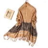 Scarves Luxury Cashmere Scarf Women Cashew Jacquard Weave Silver Silk Pashmina Shawl Wraps Blanket Tassels Beach Stoles Echarpe Ponchos