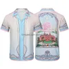 Men'S Casual Shirts Casablanc-S 23Ss Sport Knit Rabbit Silk Mens Designer Hawaiian Short Sleeved Shirt Men Slim Fit Dress Variety Drop Dh2Vv